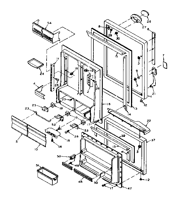 Door Parts Diagram and Parts List for 106W16GL2  Kenmore Refrigerator