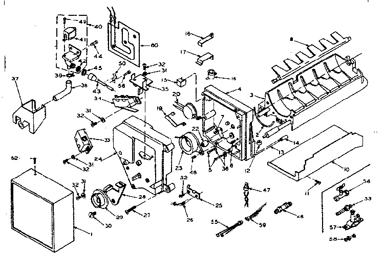 Ice Maker Parts Diagram and Parts List for 106U14EIML  Kenmore Refrigerator