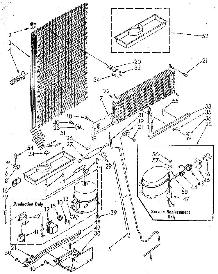 Unit Diagram and Parts List for ET18GKXSG03  Whirlpool Refrigerator