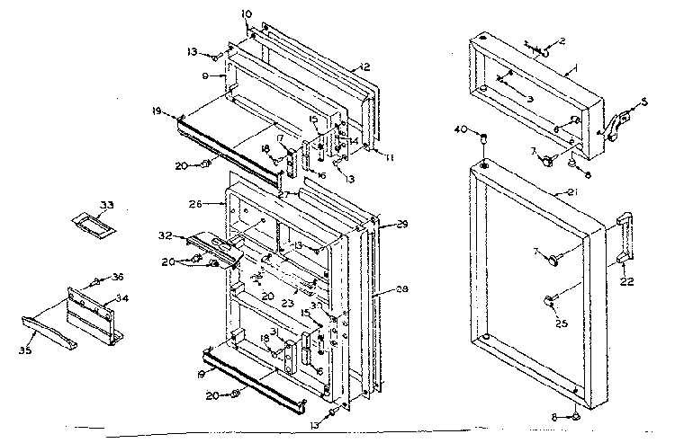 Door Parts Diagram and Parts List for 106N14ES  Kenmore Refrigerator