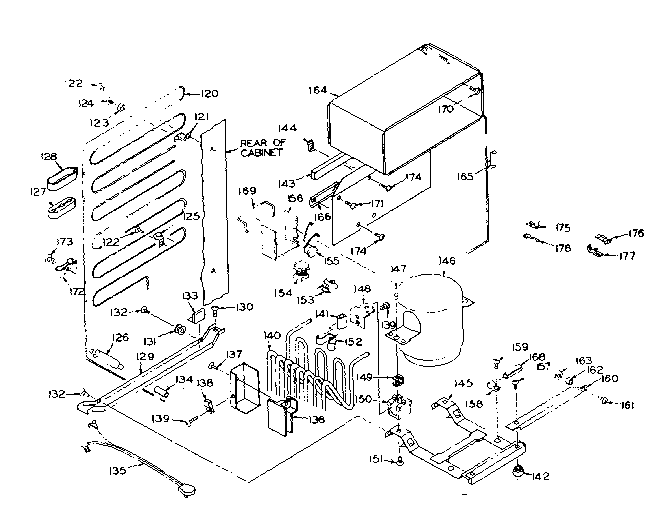 Refrigerator Unit Parts Diagram and Parts List for 106R12D1  Kenmore Refrigerator