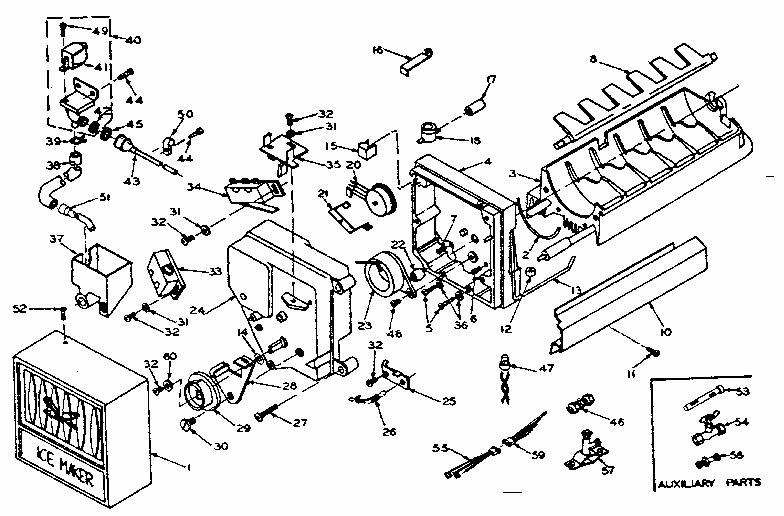 Icemaker Parts Diagram and Parts List for 106W14FIML1  Kenmore Refrigerator