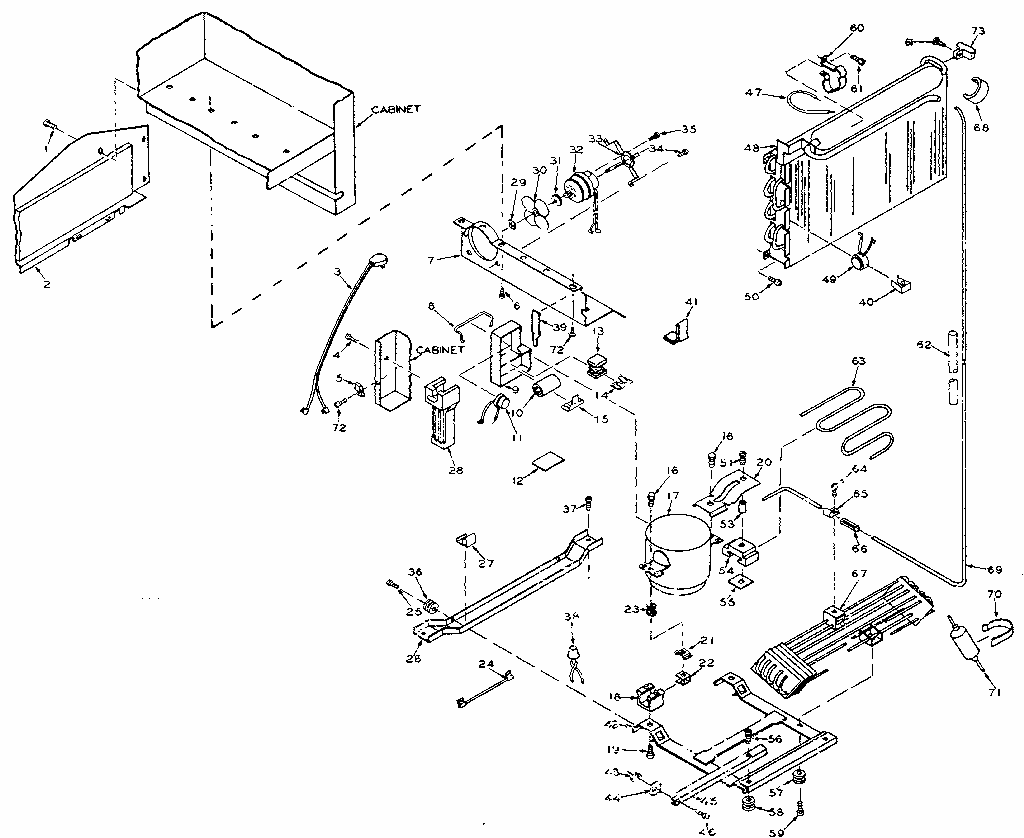 1unit Parts Diagram and Parts List for 106W14GIML  Kenmore Refrigerator