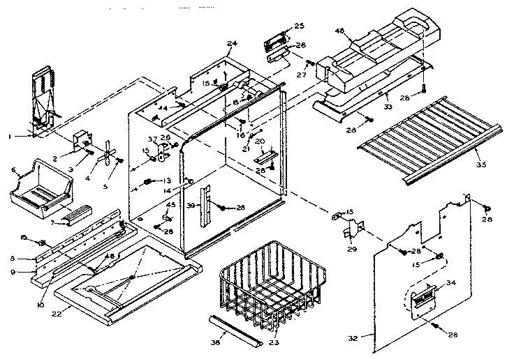 Freezer Section Parts Diagram and Parts List for 106W14FIML  Kenmore Refrigerator