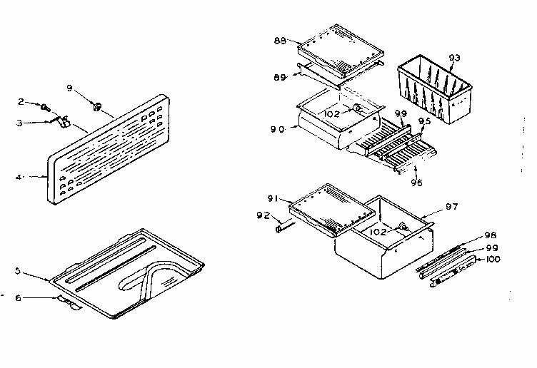 Refrigerator Cabinet Parts Diagram and Parts List for 106U16GL1  Kenmore Refrigerator