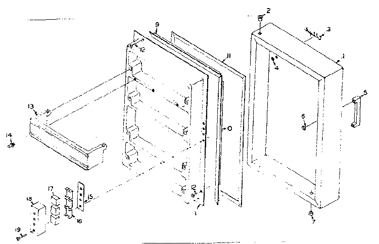 Door Parts Diagram and Parts List for 106N12A  Kenmore Refrigerator