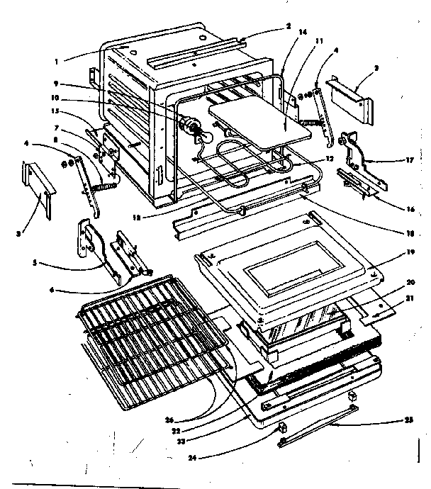 Oven Parts Diagram and Parts List for 1554546741  Kenmore Range