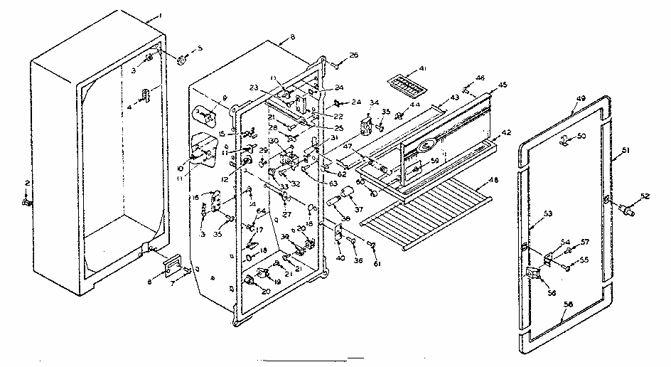 Refrigerator Cabinet Parts Diagram and Parts List for 106N9A  Kenmore Refrigerator