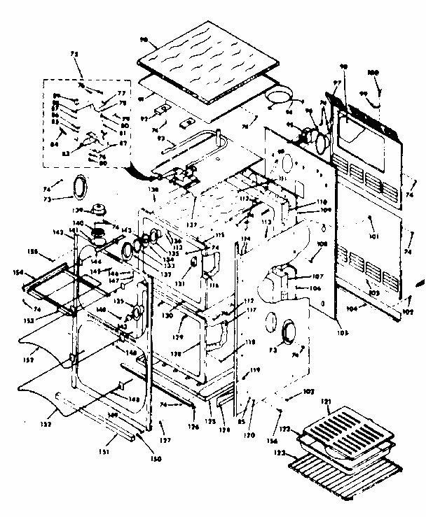 Body Section Diagram and Parts List for 8504277310  Kenmore Range