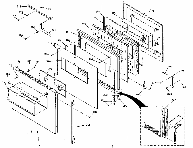 Upper Porcelain Door Diagram and Parts List for 8504277242  Kenmore Range