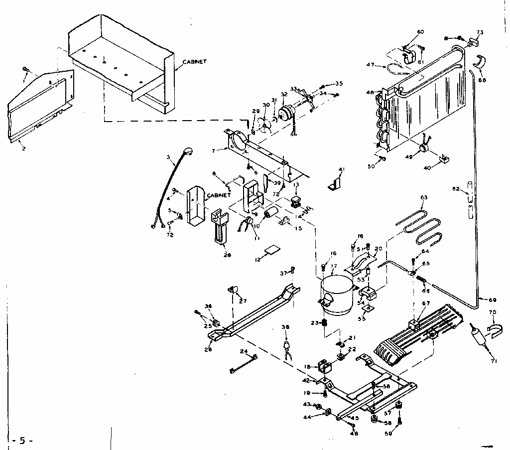 Unit Parts Diagram and Parts List for 106W16G1  Kenmore Refrigerator