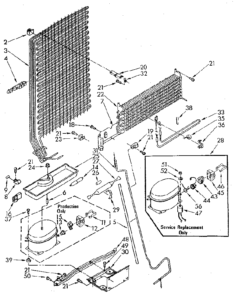 Unit Diagram and Parts List for ET18JKXSN04  Whirlpool Refrigerator