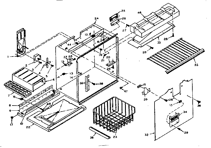 Freezer Section Parts Diagram and Parts List for 106U14GS  Kenmore Refrigerator
