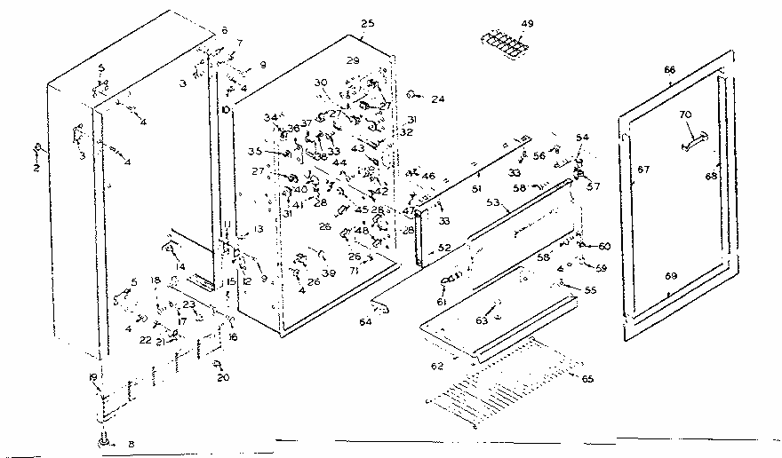 Cabinet Parts Diagram and Parts List for 106R12A1  Kenmore Refrigerator