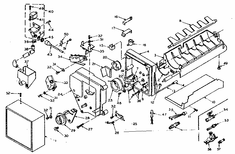 Automatic Ice Maker Parts Diagram and Parts List for 106T15GIM1  Kenmore Refrigerator