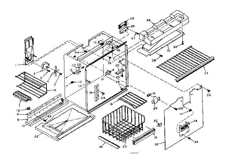Freezer Section Parts Diagram and Parts List for 106W16G3  Kenmore Refrigerator