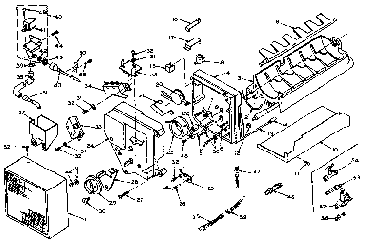 Icemaker Parts Diagram and Parts List for 106U14GIML  Kenmore Refrigerator