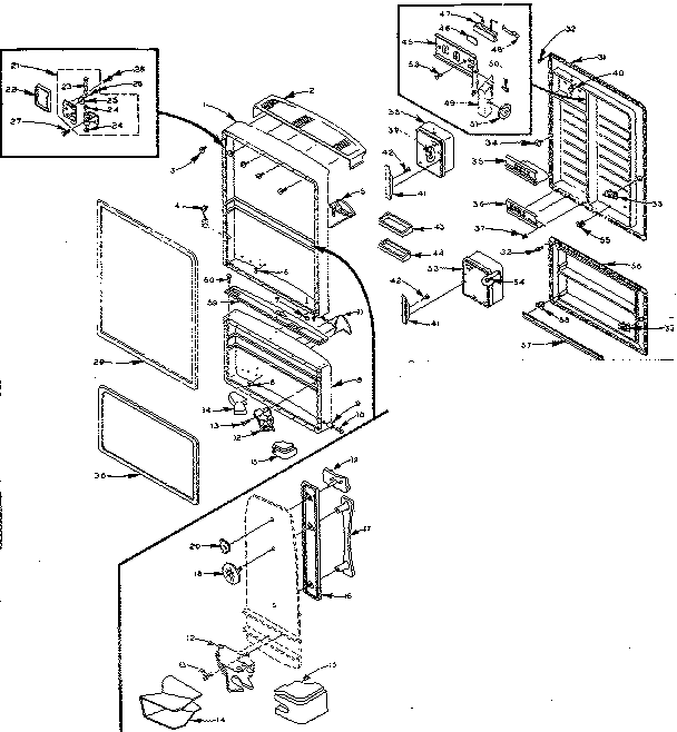 Door Parts Diagram and Parts List for 106M13EL-F  Kenmore Refrigerator