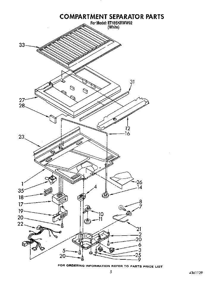 COMPARTMENT SEPARATOR Diagram and Parts List for ET18SKRWW02  Whirlpool Refrigerator