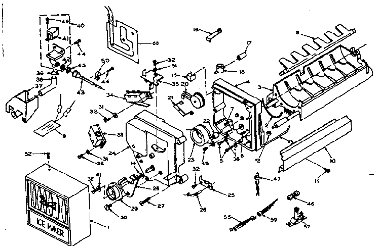 Icemaker Parts Diagram and Parts List for 106W14EIM1  Kenmore Refrigerator