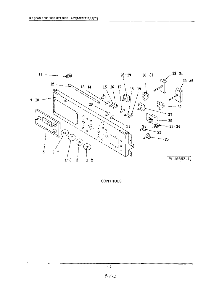CONTROLS Diagram and Parts List for  KitchenAid Wall Oven
