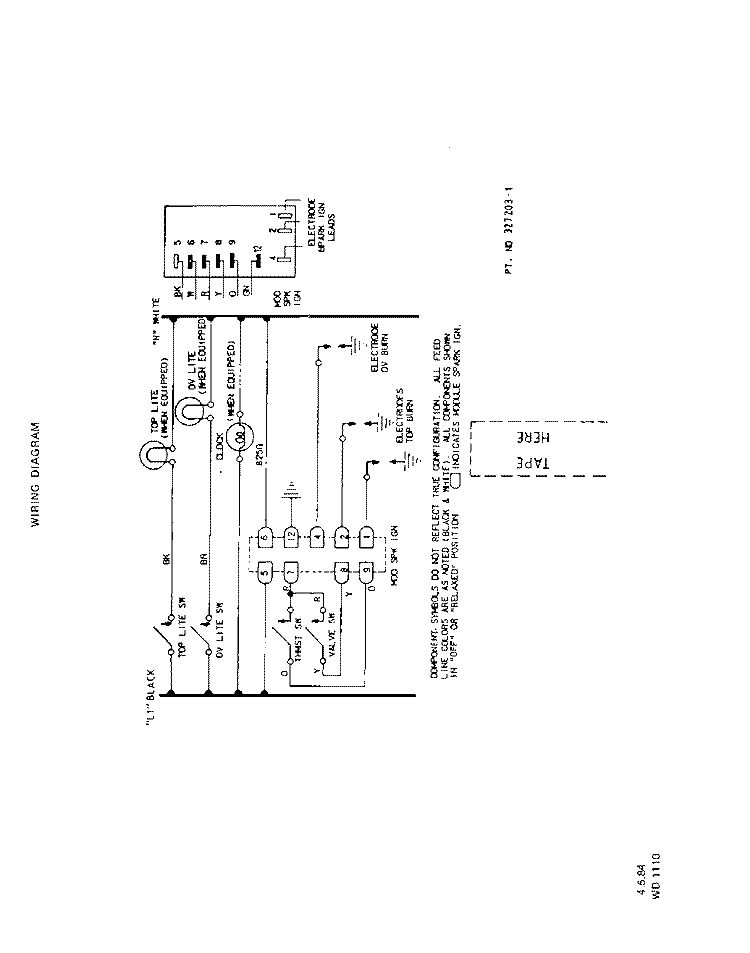 SECTION Diagram and Parts List for  Whirlpool Range