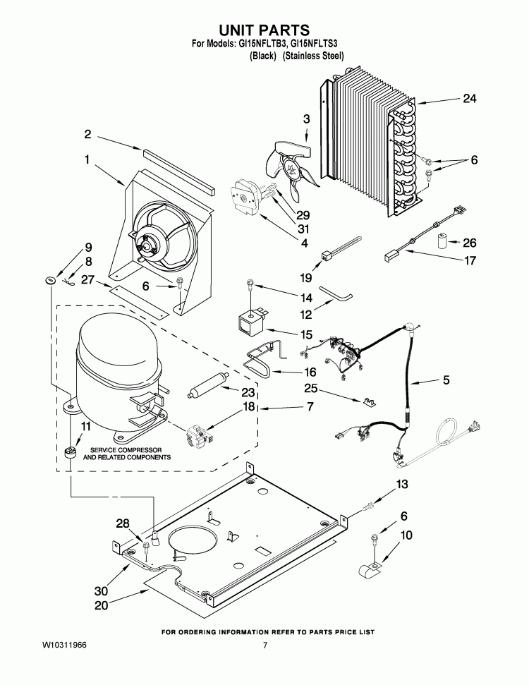 UNIT PARTS Diagram and Parts List for  Whirlpool Ice Maker