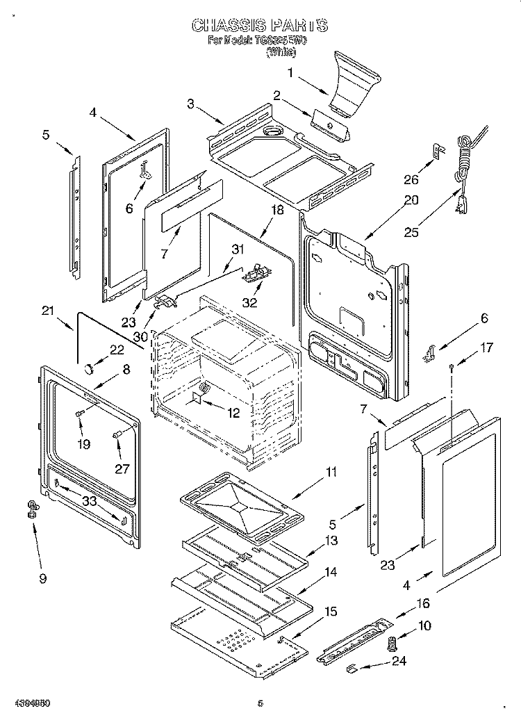 CHASSIS Diagram and Parts List for TGS325EW0  Estate Range