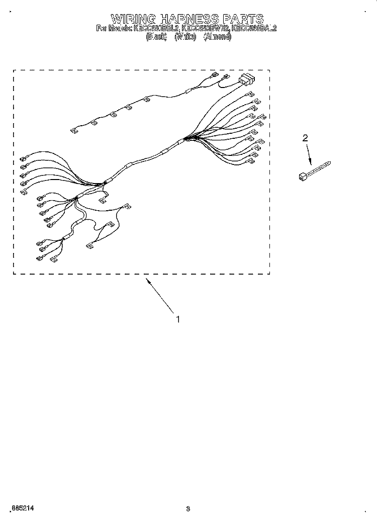 SECTION Diagram and Parts List for KECC560BWH2  KitchenAid Cooktop