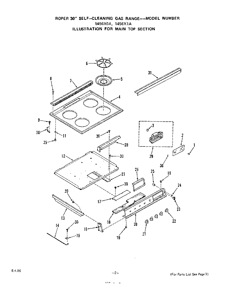 POWER LOCK Diagram and Parts List for  Whirlpool Range