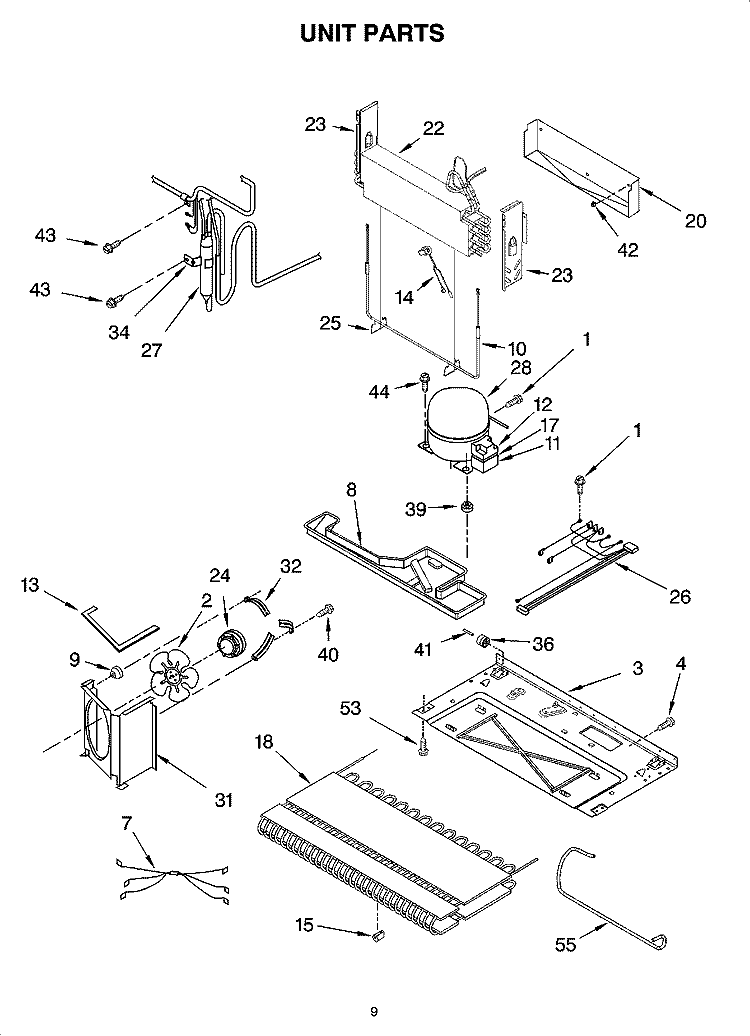 UNIT PARTS Diagram and Parts List for GB2SHDXPT01  Whirlpool Refrigerator