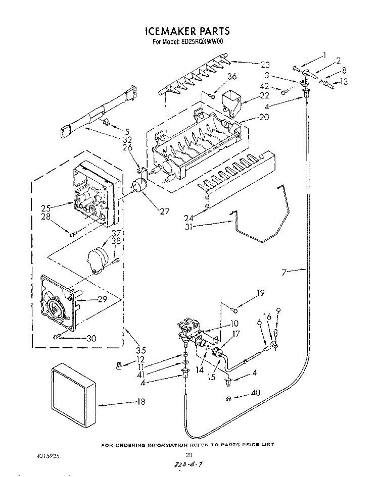 ICE MAKER , NOT ILLUSTRATED Diagram and Parts List for ED25RQXWW00  Whirlpool Refrigerator