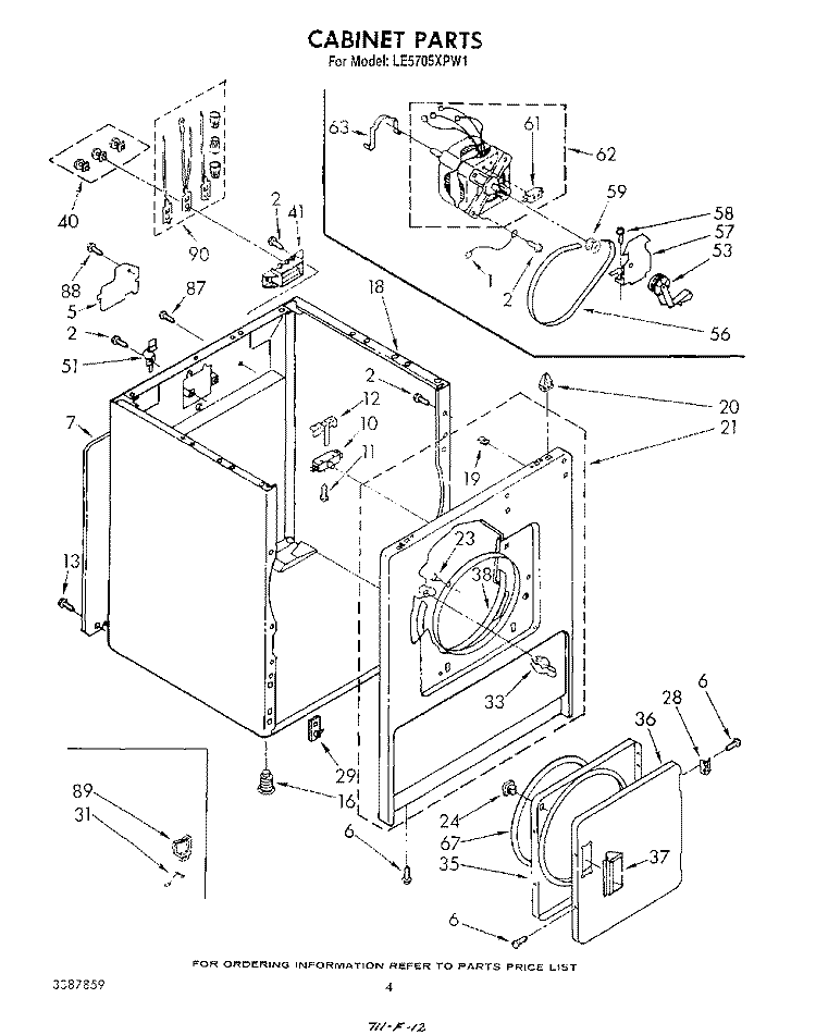 SECTION Diagram and Parts List for  Whirlpool Dryer