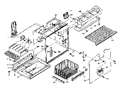 Freezer Section Parts Diagram and Parts List for 106U14G  Kenmore Refrigerator