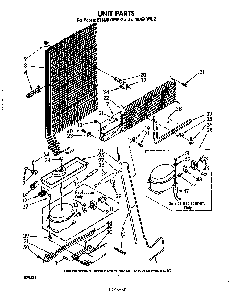 Unit Diagram and Parts List for ET18JKXRW2  Whirlpool Refrigerator