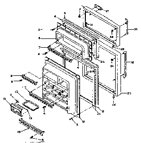 Door Parts Diagram and Parts List for 106T14D  Kenmore Refrigerator