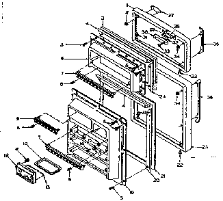 Door Parts Diagram and Parts List for 106T14E1  Kenmore Refrigerator