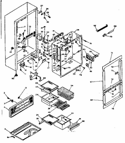 Cabinet Parts Diagram and Parts List for 106T14GL3  Kenmore Refrigerator