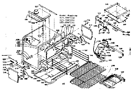 Oven Parts List Diagram and Parts List for 1553567290  Kenmore Range
