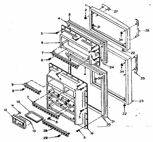 Door Parts Diagram and Parts List for 106T14ESL  Kenmore Refrigerator