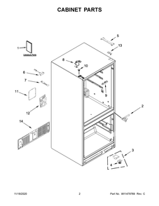 Part Location Diagram of W11040893 Whirlpool SENSOR