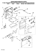 DISPENSER FRONT PARTS Diagram and Parts List for GS6NVEXSB00  Whirlpool Refrigerator