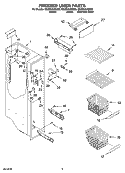 FREEZER LINER PARTS Diagram and Parts List for GS2SHAXSS00  Whirlpool Refrigerator