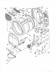 Bulkhead Diagram and Parts List for 11094834202  Kenmore Dryer