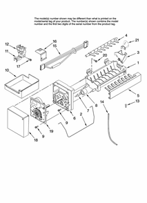 Icemaker Parts, Optional Parts (not Included) Diagram and Parts List for GB9SHKXMQ12  Whirlpool Refrigerator