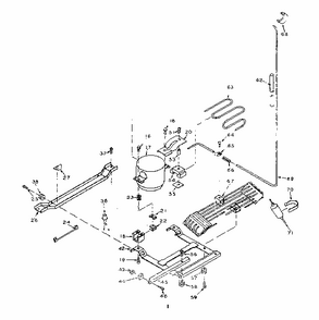 Refrigerator Unit Parts Diagram and Parts List for 106U16G  Kenmore Refrigerator