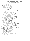 REFRIGERATOR SHELF Diagram and Parts List for GD2NHGXLT00  Whirlpool Refrigerator