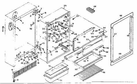 Cabinet Parts Diagram and Parts List for 106S12A  Kenmore Refrigerator