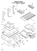 SHELF PARTS Diagram and Parts List for GT9SHKXMQ00  Whirlpool Refrigerator