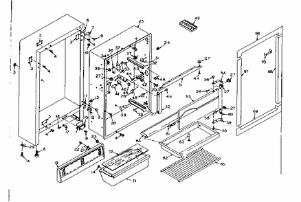 Cabinet Parts Diagram and Parts List for 106T13A  Kenmore Refrigerator